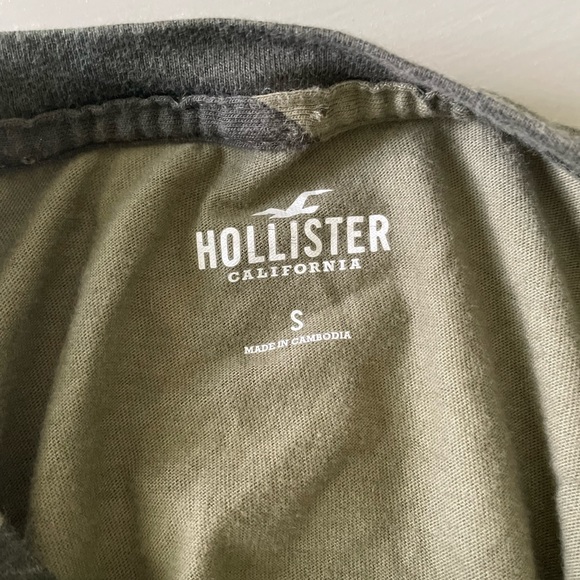 camo cropped long sleeve hollister shirt - Picture 2 of 2